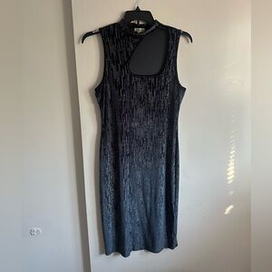 Derek Heart Glittering navy blueOne Shoulder Dress
